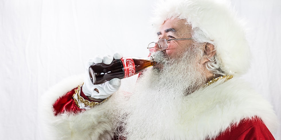 Santa drinking a coke